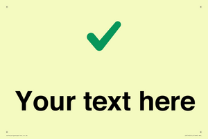 Custom plain background, green tick sign